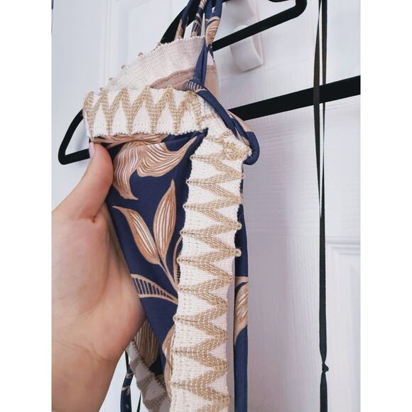 PatBo Stargazer Navy Floral Maxi Dress XS Halter Boho Coastal Vacation Boho Luxe - Picture 7 of 12